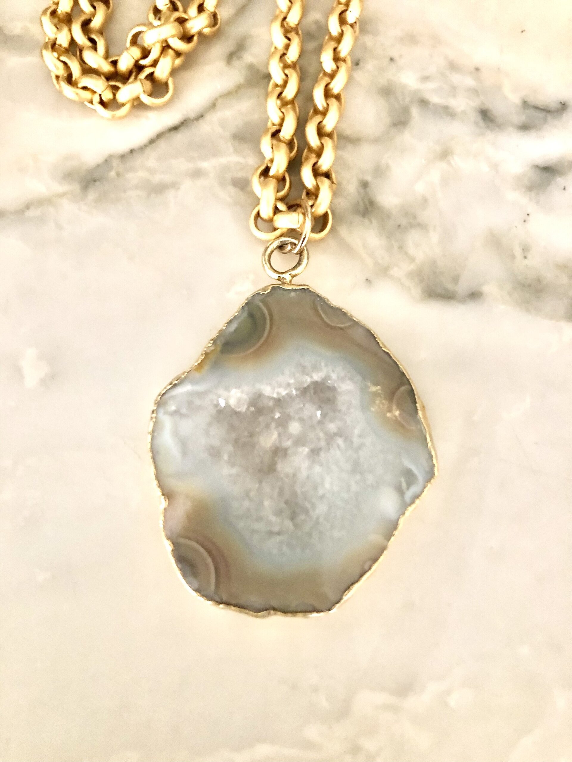Collar Doble Posición Ágata Druzy cristal - 5