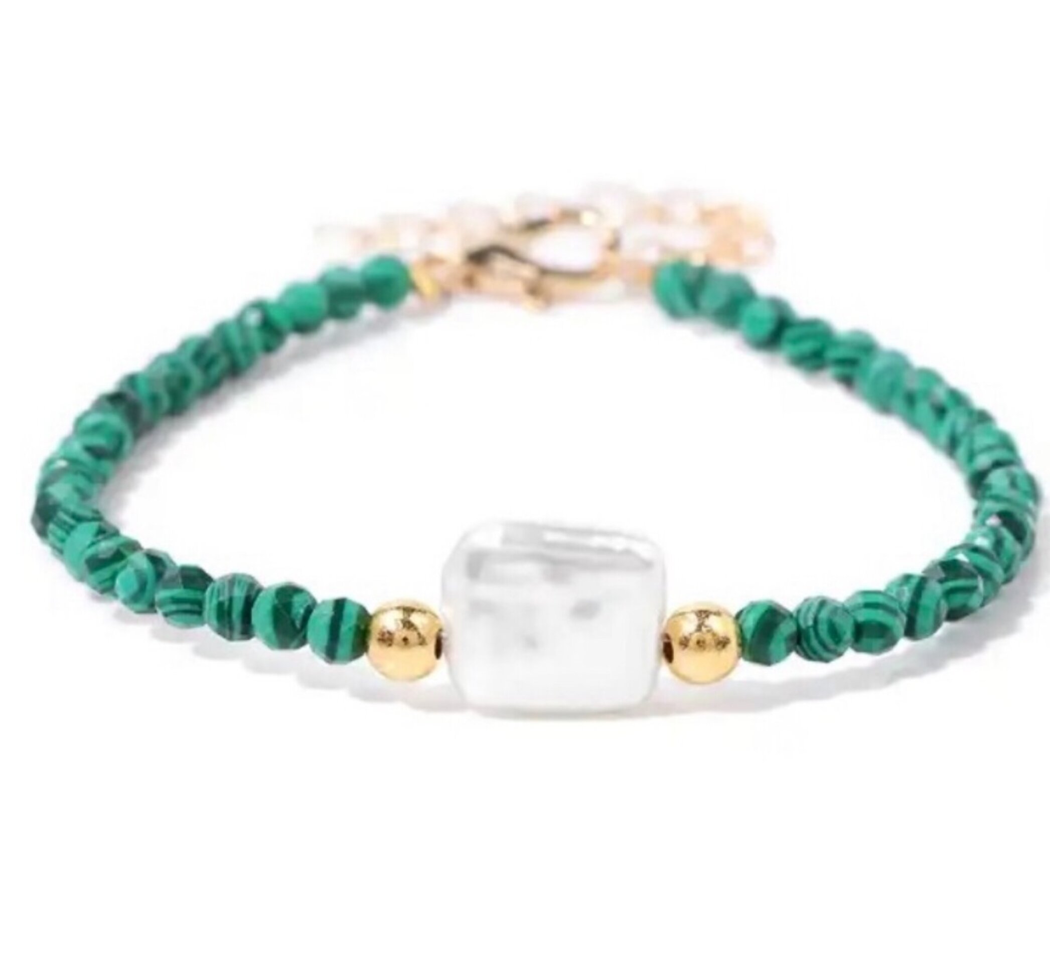 Pulsera Malaquita y Perla - 3